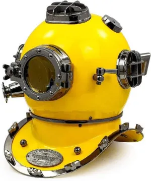 18" US Navy Deep sea Mark V Diving Helmet, Yellow
