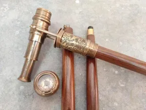 1920 DOLLOND LONDON Victorian Telescope Compass Walking Stick