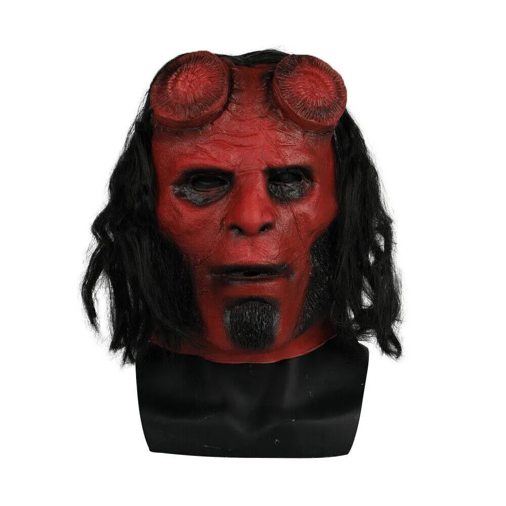 2019 Hellboy Movie Mask Cosplay Halloween Horror Red Demon Hell Boy Mask