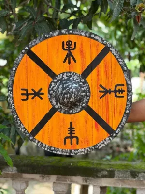 24 Inch Knight Battle Medieval Warrior Dragon Ship Armor Wooden Shield Best Wall Dcor Gifts