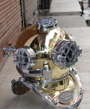 ANTIQUE BRASS SCUBA DEEP DIVING DIVERS HELMET MARK V US NAVY VINTAGE 18 inches