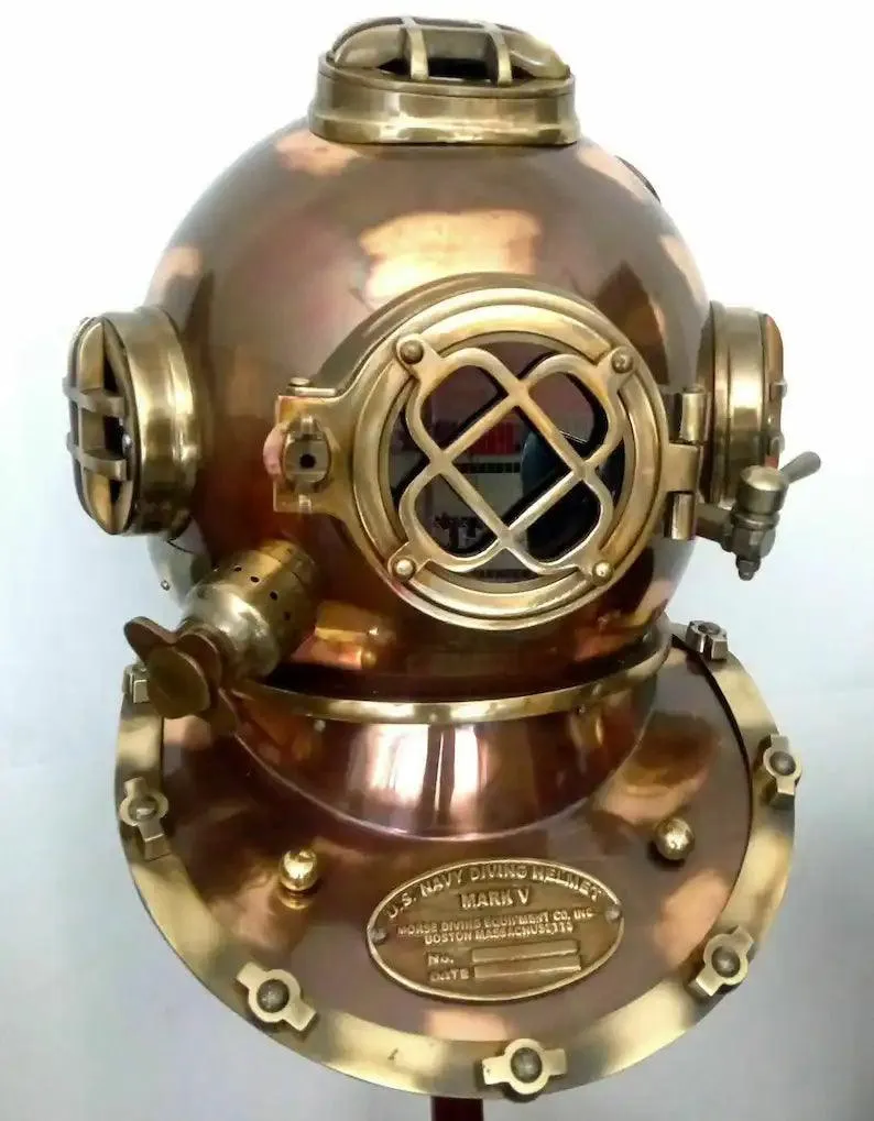 Antique Scuba 18 inch Diving Helmet US Navy Mark V Vintage Divers Helmet