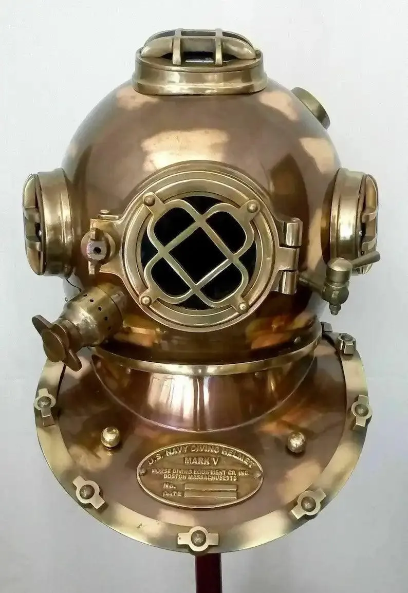 Antique Scuba 18 inch Diving Helmet US Navy Mark V Vintage Divers Helmet