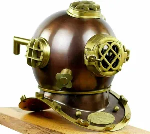 Antique Scuba Divers Diving Helmet U.S Navy Mark V Boston Full Size Vintage Gift