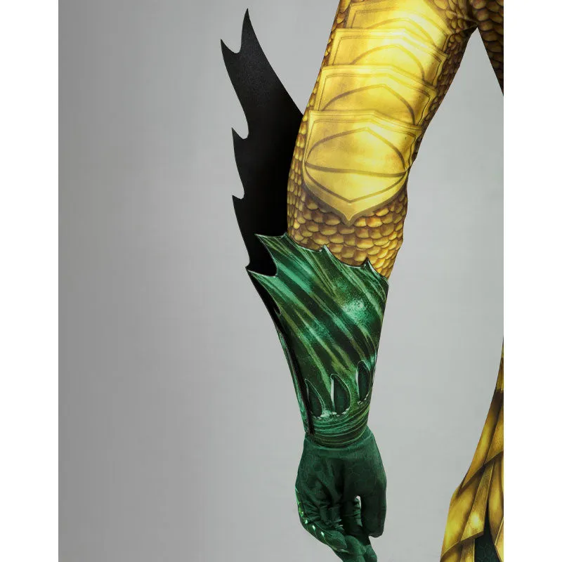 Aquaman 2 Arthur Curry Gold Jumpsuit Cosplay Costumes