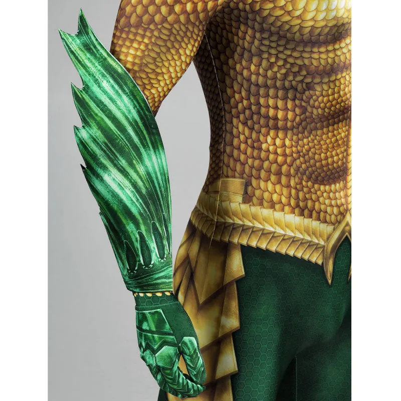 Aquaman 2 Arthur Curry Gold Jumpsuit Cosplay Costumes