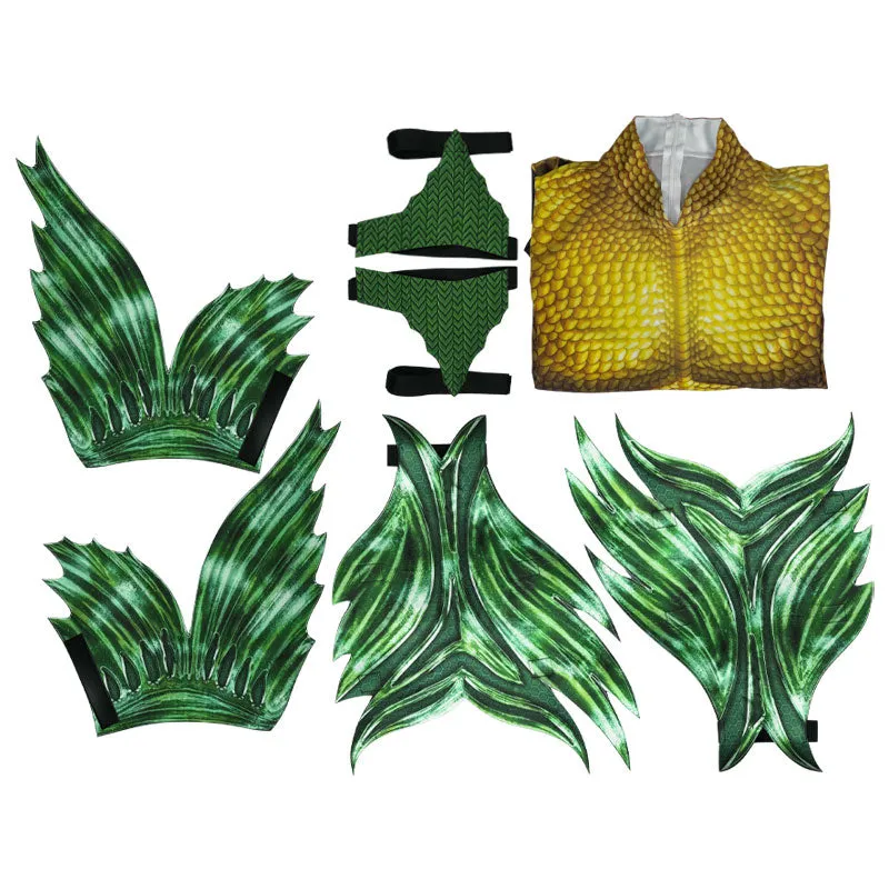 Aquaman 2 Arthur Curry Gold Jumpsuit Cosplay Costumes