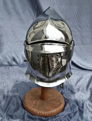 Armor closed helmet, SCA LARP fantasy helmet, medieval helmet, LARP helm, sca helm, sca armor, medieval armor, fantasy armor sca helmet