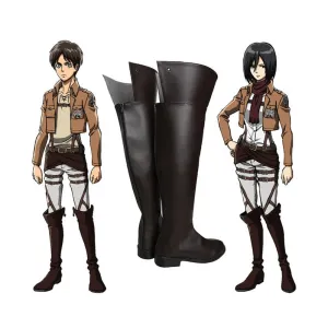 Attack on Titan Eren Jaeger Mikasa Ackerman The Wings Of Freedom Survey Corps Cosplay Shoes
