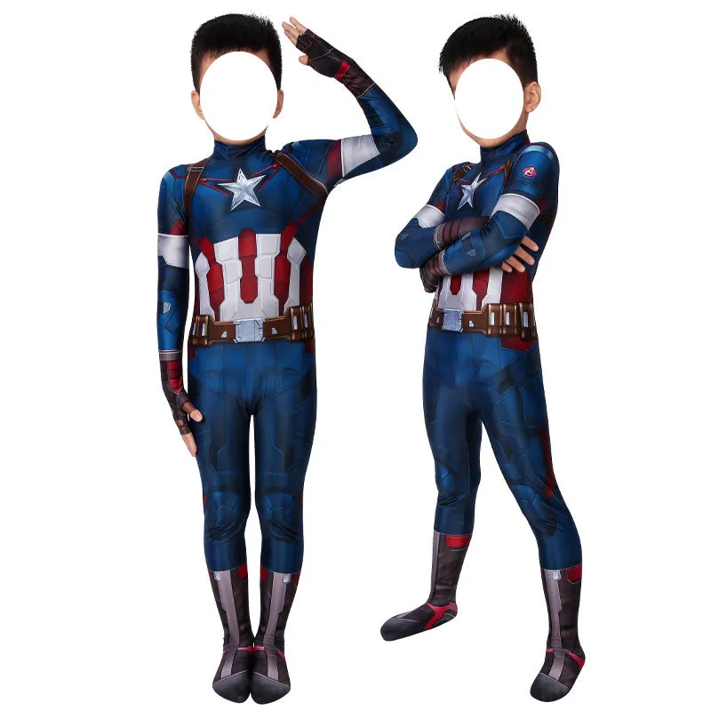 Avengers: Age of Ultron Captain America Kids Jumpsuit Cosplay Costumes
