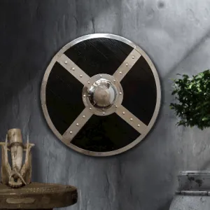 Black Medieval Plank Viking Shield, 24