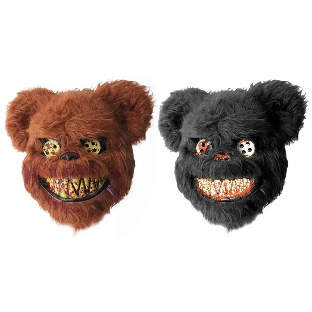 Bloody Teddy Bear Mask Scary Plush Halloween Prop Mask