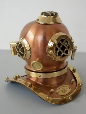 Brass Vintage Style Mark V US Navy Scuba Deep Mini Diving Divers Helmet Gift