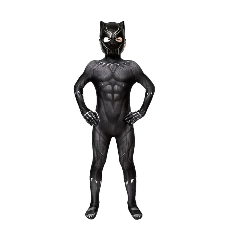 Captain America Civil War Black Panther Children Jumpsuit Cosplay Costume