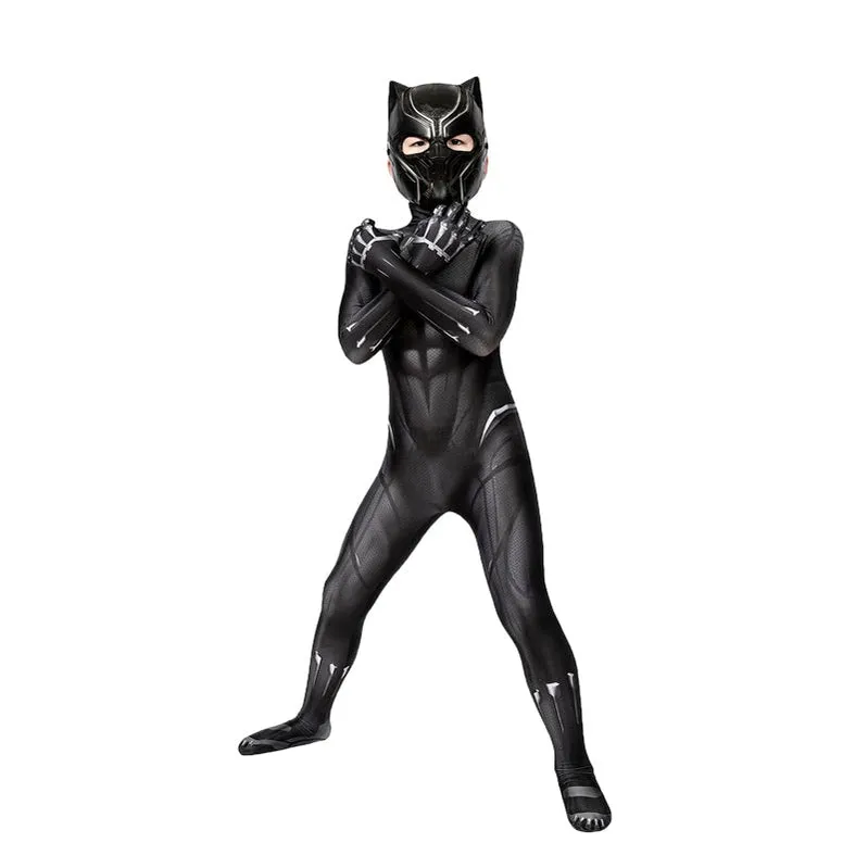 Captain America Civil War Black Panther Children Jumpsuit Cosplay Costume