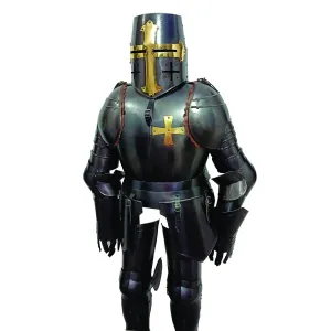 Crusader Templar Knight Medieval Armor Suit with Cloak