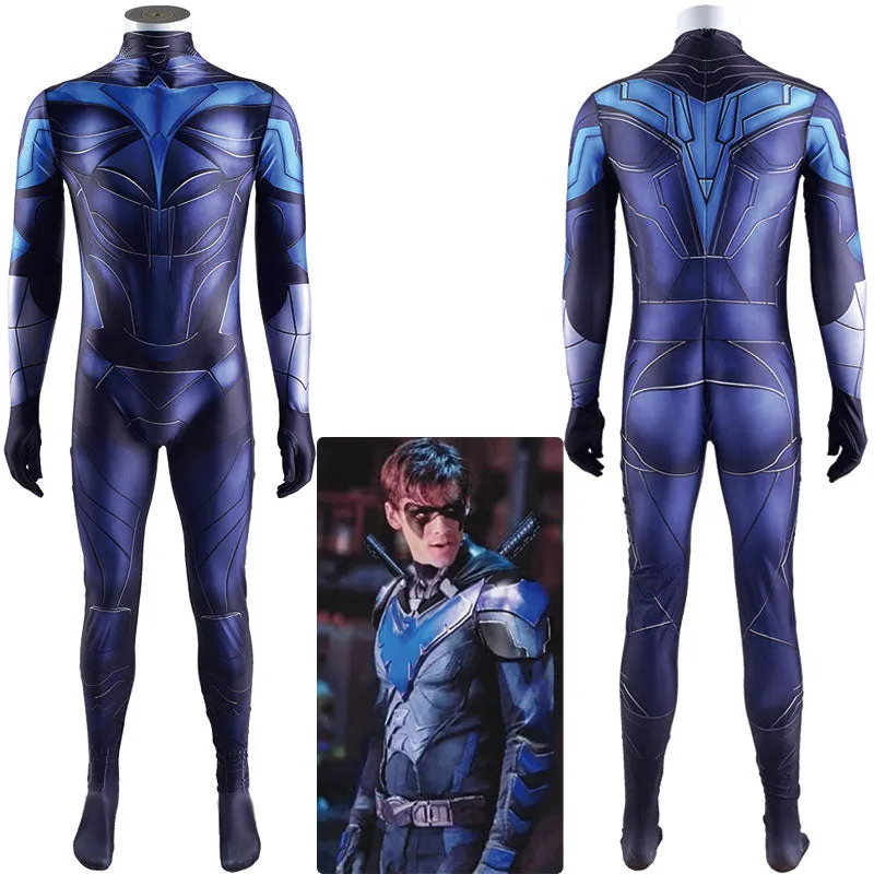 DC Titans Nightwing Jumpsuit Cosplay Costumes