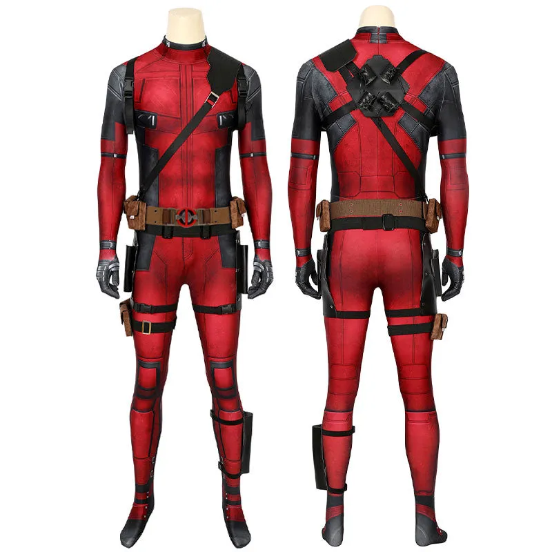 Deadpool 3 Wade Wilson Jumpsuit Cosplay Costumes With Props