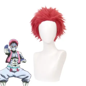 Demon Slayer Kimetsu no Yaiba Akaza Upper Rank Three Pink Halloween Cosplay Wigs