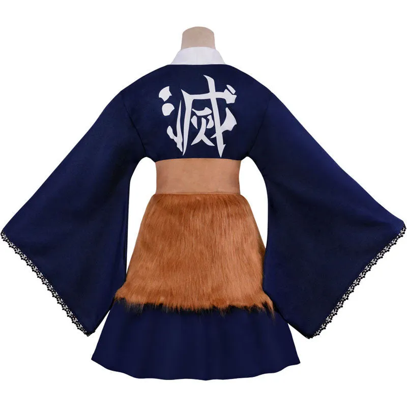 Demon Slayer Kimetsu no Yaiba Inosuke Hashibira Maid Dress Cosplay Costumes