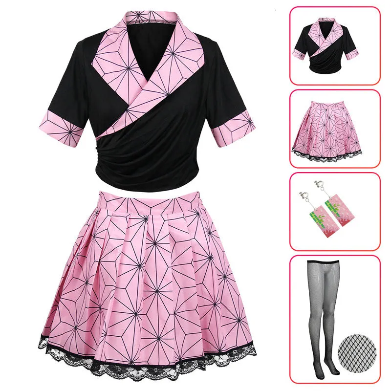 Demon Slayer Kimetsu no Yaiba Nezuko Kamado Cosplay Costumes