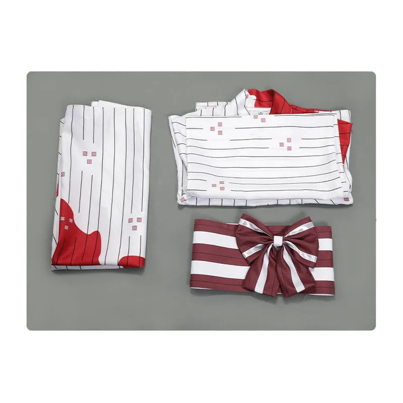 Demon Slayer Kimetsu no Yaiba Nezuko Kamado Halloween Blood Splatter Cosplay Costume