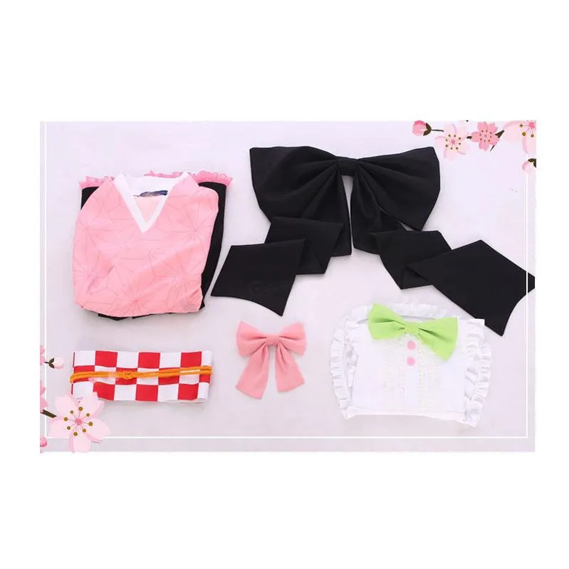 Demon Slayer Kimetsu no Yaiba Nezuko Kamado Maid Outfit Cosplay Costumes