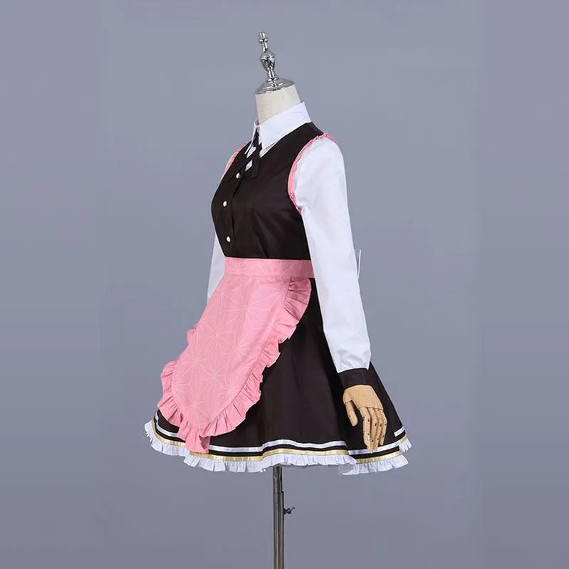 Demon Slayer Kimetsu no Yaiba Nezuko Kamado Maid Outfit Cosplay Costumes