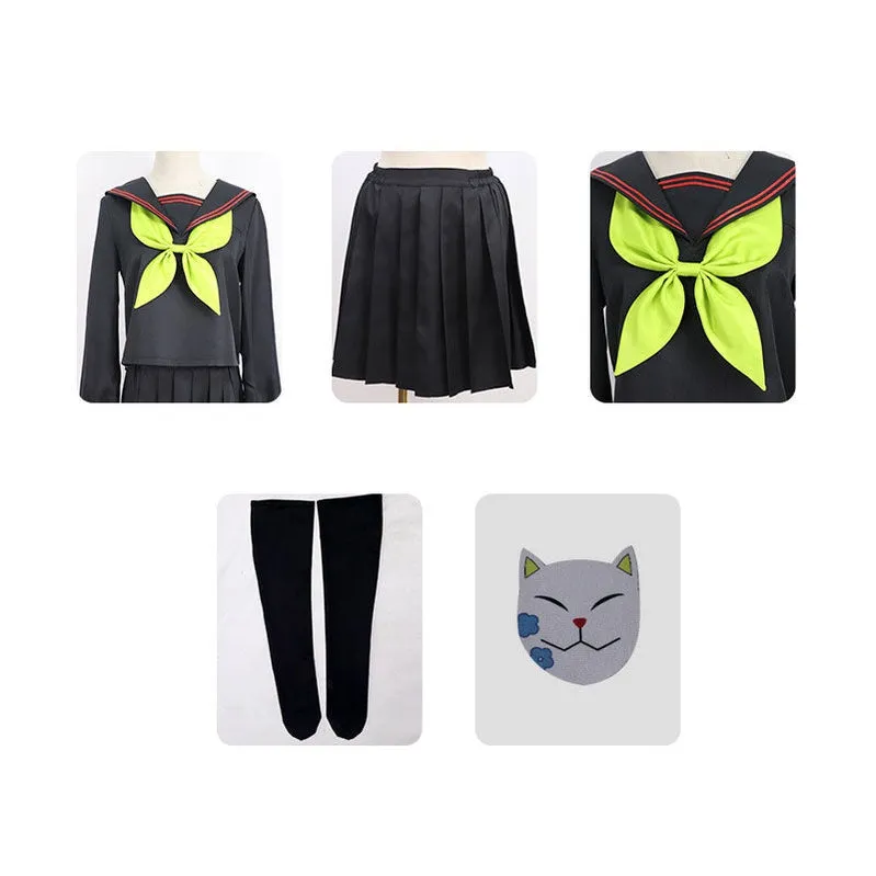 Demon Slayer Kimetsu no Yaiba Nezuko Kamado Makomo School Uniform Cosplay Costumes