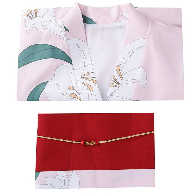 Demon Slayer Kimetsu no Yaiba Nezuko Kamado Pink Cosplay Costumes