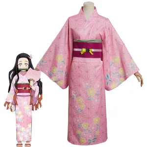 Demon Slayer Kimetsu no Yaiba Nezuko Kamado Summer Cosplay Costumes