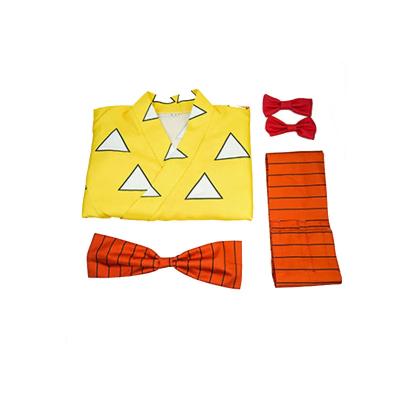 Demon Slayer Kimetsu no Yaiba Tanjiro Kamado Zenitsu Agatsuma Inosuke Hashibira Kimono Cosplay Costumes