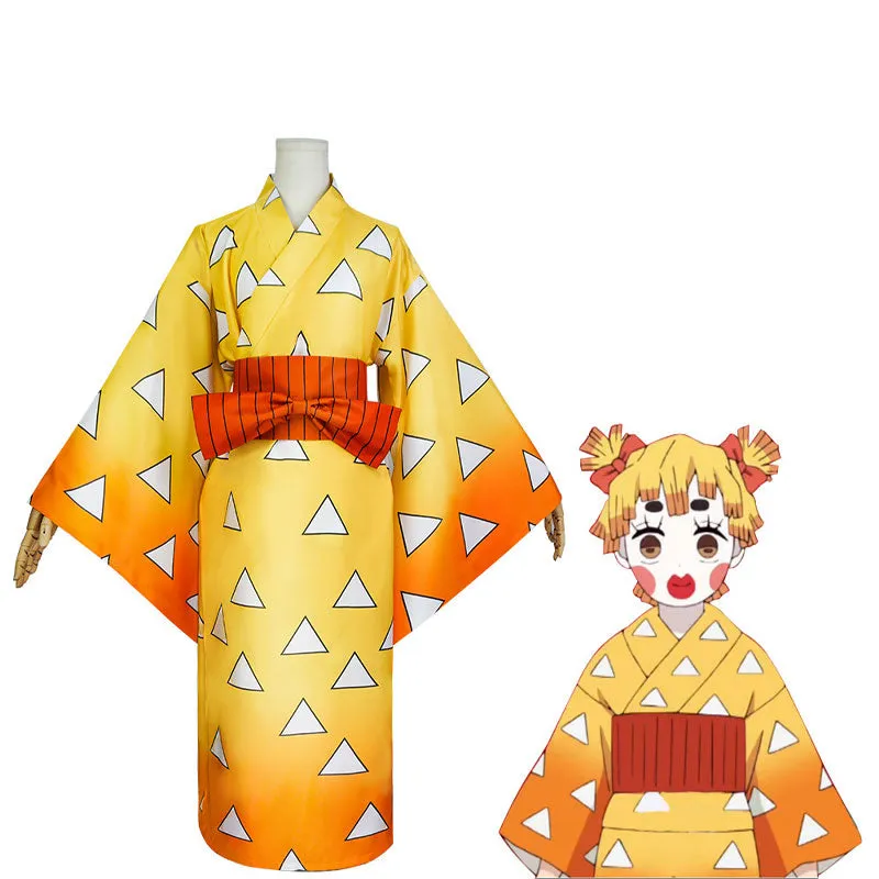 Demon Slayer Kimetsu no Yaiba Tanjiro Kamado Zenitsu Agatsuma Inosuke Hashibira Kimono Cosplay Costumes