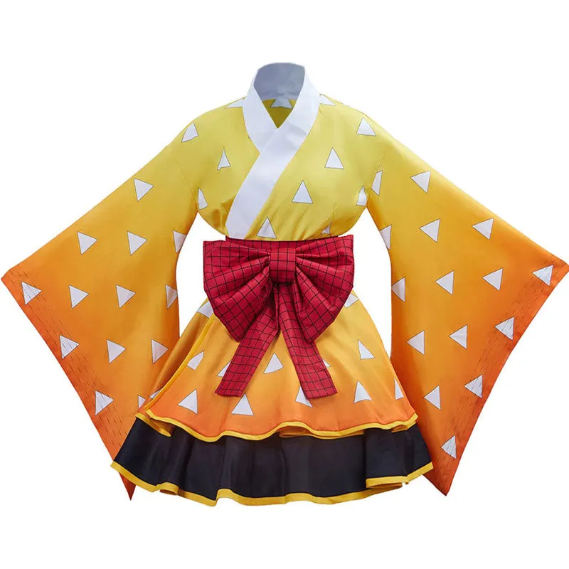 Demon Slayer Kimetsu no Yaiba Tanjiro Kamado Zenitsu Agatsuma Rengoku Kyoujurou Cosplay Costumes