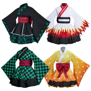 Demon Slayer Kimetsu no Yaiba Tanjiro Kamado Zenitsu Agatsuma Rengoku Kyoujurou Cosplay Costumes