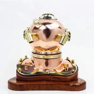 Diving Helmet with Wooden Base DH06