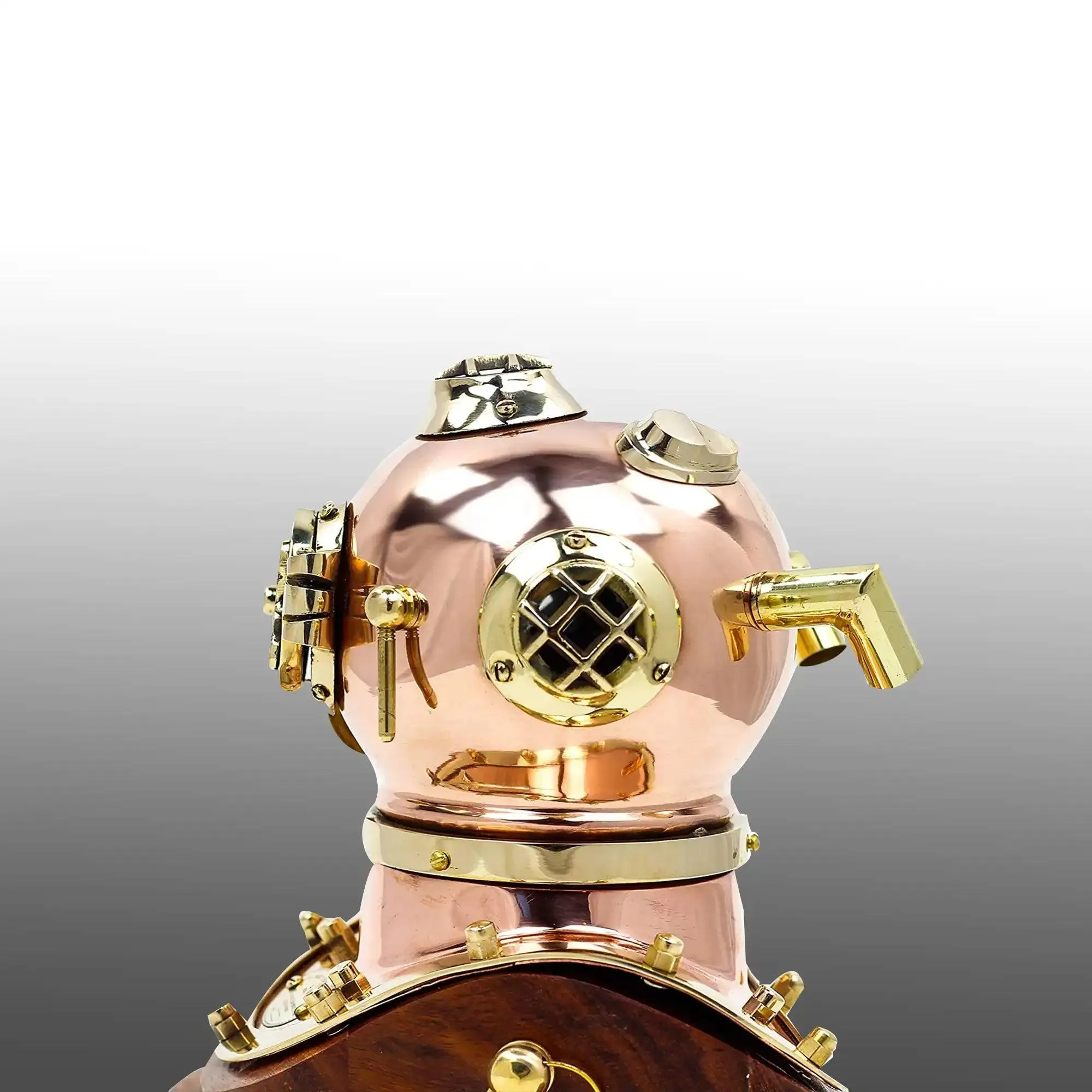 Diving Helmet with Wooden Base DH06