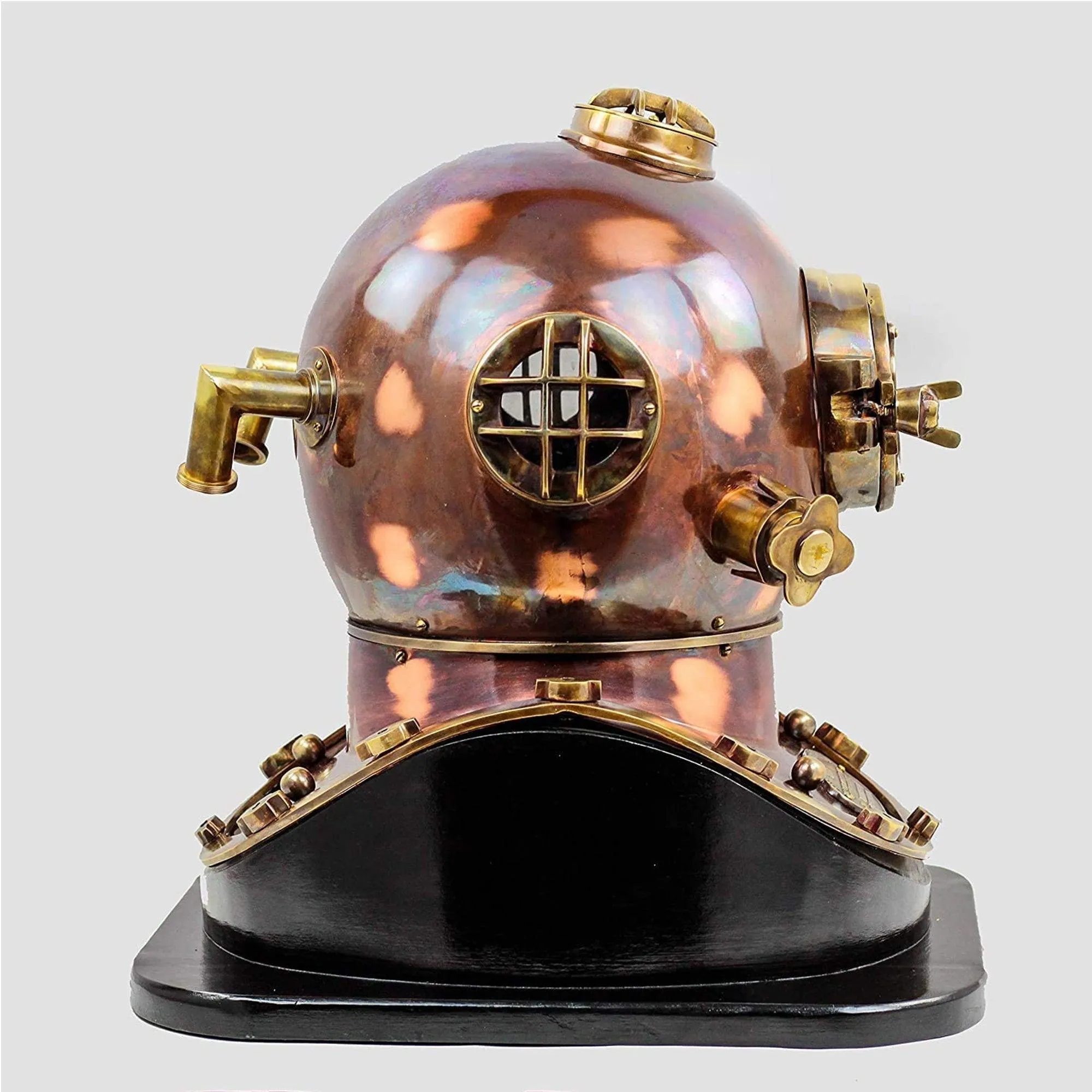Diving Helmet With Wooden Base