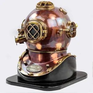 Diving Helmet With Wooden Base