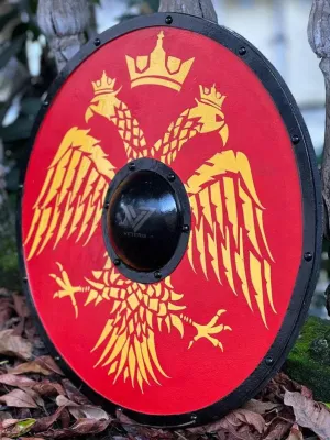 Eagle's Embrace: Unique Viking Shield, 24" with Norse Eagle - Ideal for Knights, Warriors, and Dco