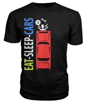 Eat Sleep Cars T-Shirt Mechanic T-shirt Premium Unisex Black Tee
