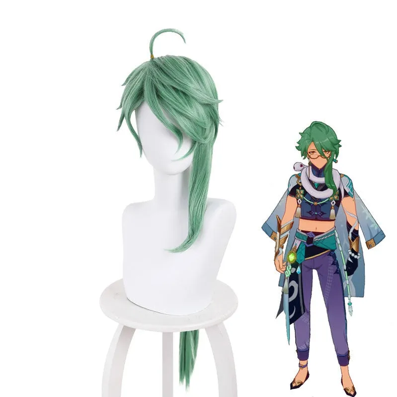 Genshin Impact Baizhu Long Green Cosplay Wigs