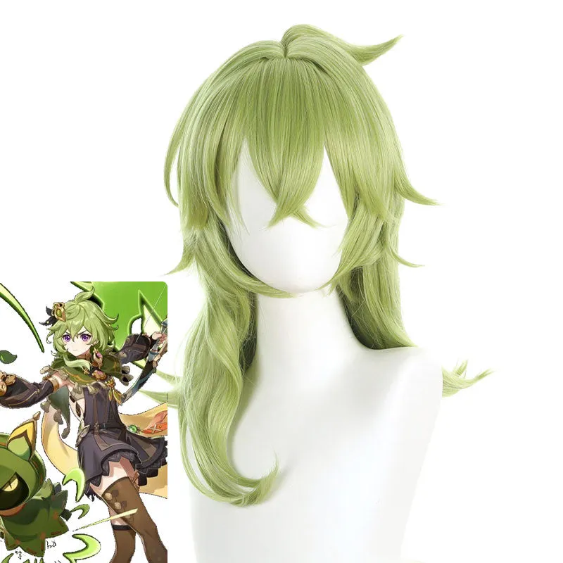 Genshin Impact Collei Green Cosplay Wig