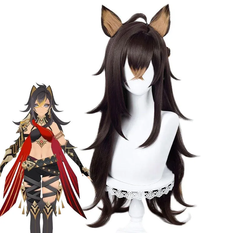 Genshin Impact Dehya Cosplay Wigs With Props