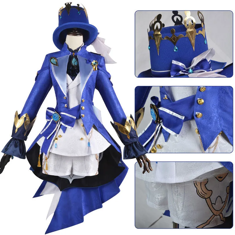 Genshin Impact Furina de Fontaine White Cosplay Costumes