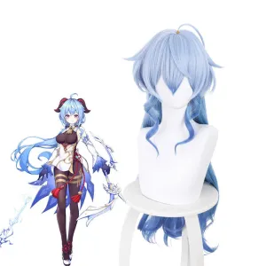 Genshin Impact Ganyu Blue Long Cosplay Wigs
