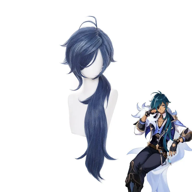 Genshin Impact Kaeya Alberich Blue Long Cosplay Wigs