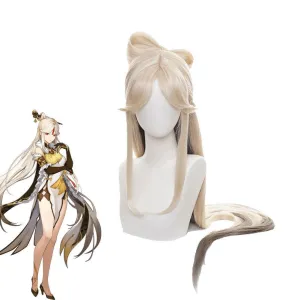 Genshin Impact Ningguang Long Blonde Cosplay Wigs