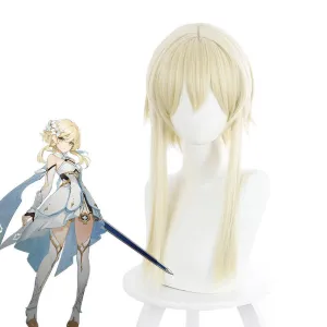 Genshin Impact Traveler Lumine Blonde Ponytail Cosplay Wigs