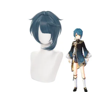 Genshin Impact Xingqiu Navy Blue Cosplay Wigs